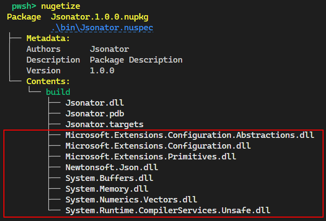 transitive package dependencies as private assets