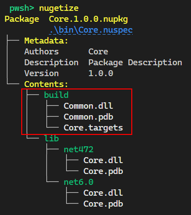 project reference with build contents